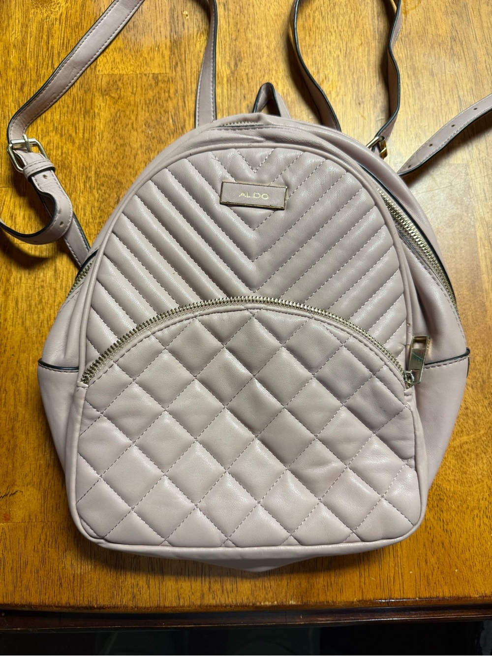 ALDO Quilted Mini Backpack — Mauve Taupe